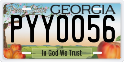 GA license plate PYY0056