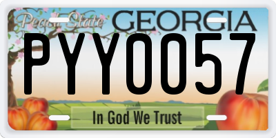 GA license plate PYY0057