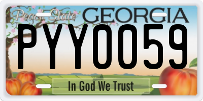 GA license plate PYY0059