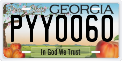 GA license plate PYY0060