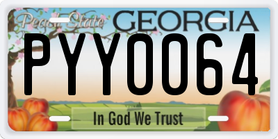 GA license plate PYY0064
