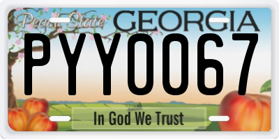 GA license plate PYY0067