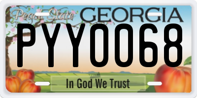 GA license plate PYY0068