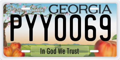 GA license plate PYY0069