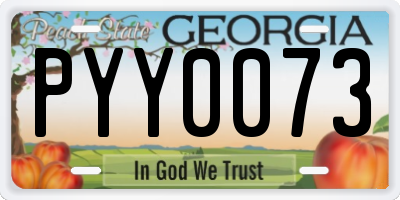 GA license plate PYY0073