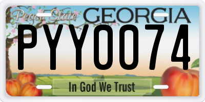 GA license plate PYY0074