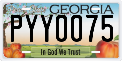 GA license plate PYY0075