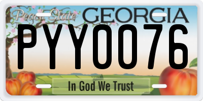 GA license plate PYY0076