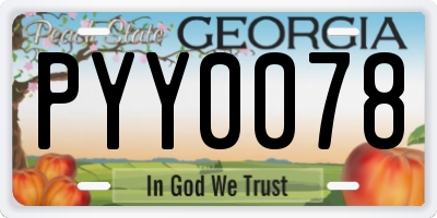 GA license plate PYY0078