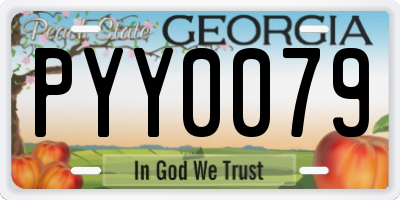 GA license plate PYY0079