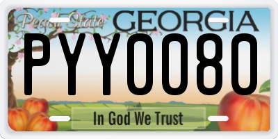GA license plate PYY0080