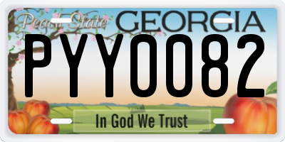 GA license plate PYY0082