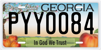 GA license plate PYY0084