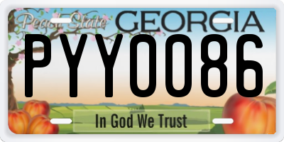 GA license plate PYY0086