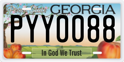 GA license plate PYY0088