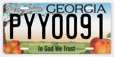 GA license plate PYY0091