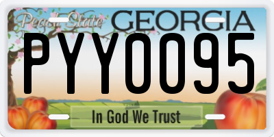 GA license plate PYY0095