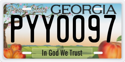 GA license plate PYY0097