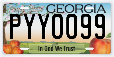 GA license plate PYY0099