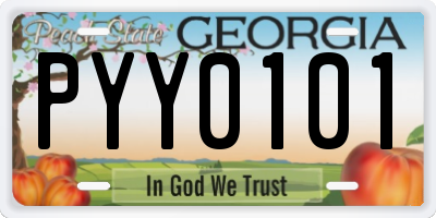 GA license plate PYY0101