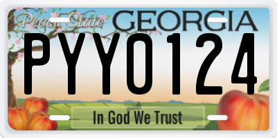 GA license plate PYY0124