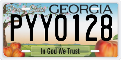 GA license plate PYY0128