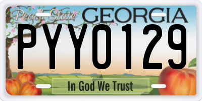 GA license plate PYY0129
