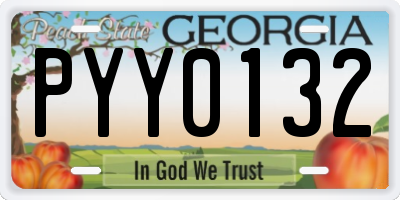 GA license plate PYY0132