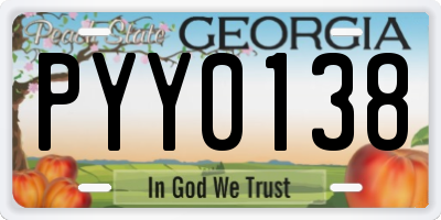 GA license plate PYY0138
