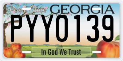 GA license plate PYY0139