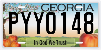 GA license plate PYY0148