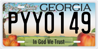 GA license plate PYY0149
