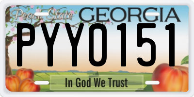 GA license plate PYY0151