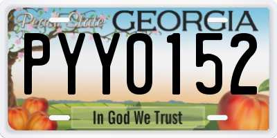 GA license plate PYY0152