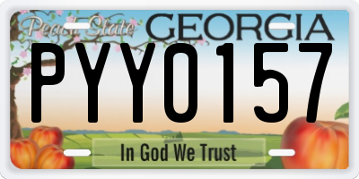 GA license plate PYY0157