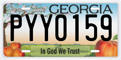 GA license plate PYY0159