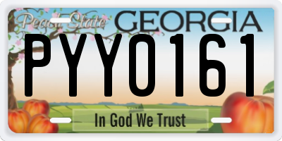 GA license plate PYY0161