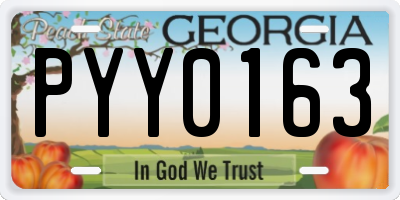 GA license plate PYY0163