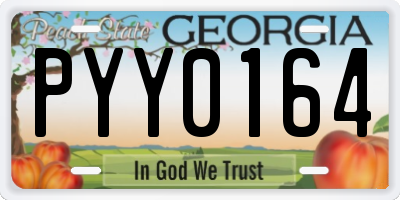 GA license plate PYY0164