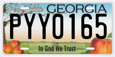 GA license plate PYY0165