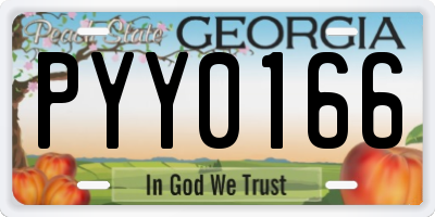 GA license plate PYY0166