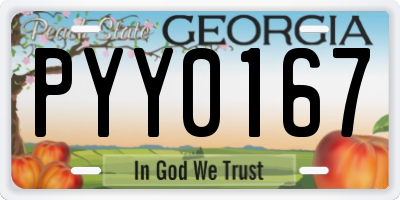 GA license plate PYY0167