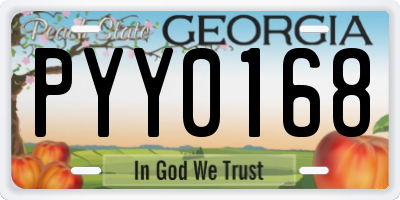 GA license plate PYY0168