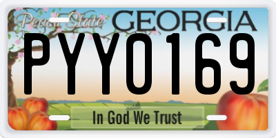 GA license plate PYY0169