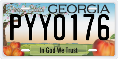 GA license plate PYY0176