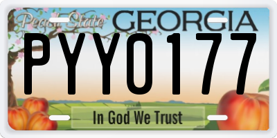 GA license plate PYY0177