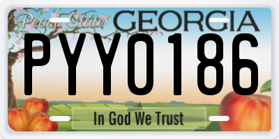 GA license plate PYY0186