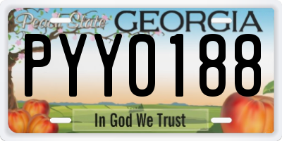 GA license plate PYY0188