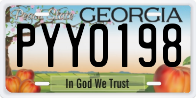GA license plate PYY0198