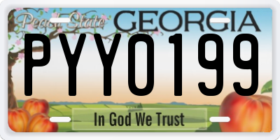 GA license plate PYY0199